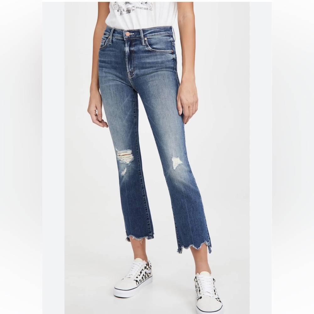 MOTHER DENIM The Insider Crop Step Chew